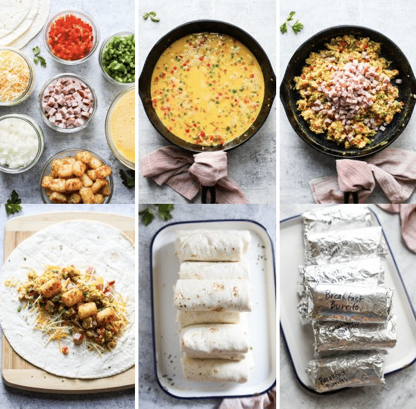denver omelet breakfast burritos steps